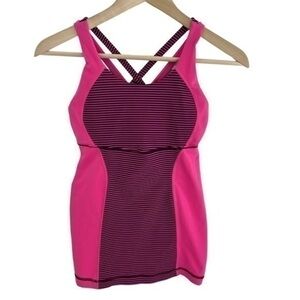 Lululemon Energy Tank in pink stripe